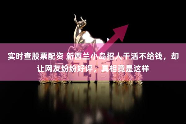 实时查股票配资 新西兰小岛招人干活不给钱，却让网友纷纷好评，真相竟是这样